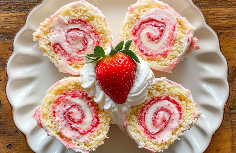 Sweet Strawberry Shortcake Cheesecake Rolls