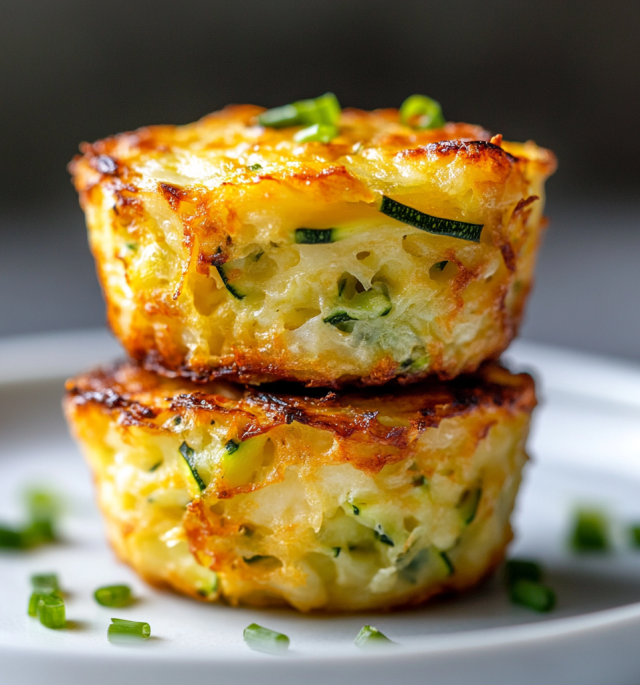 Crispy Parmesan Zucchini Potato Muffins