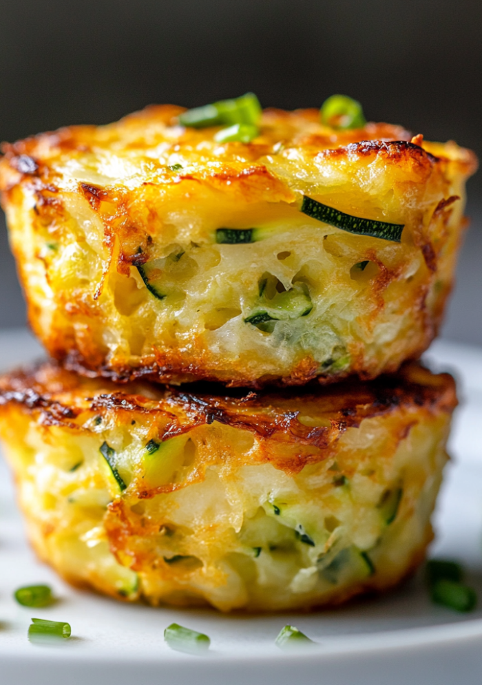 Crispy Parmesan Zucchini Potato Muffins