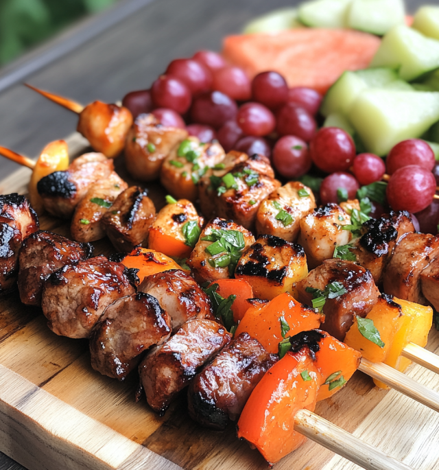 Steak Kebabs with Garlic-Rosemary Butter