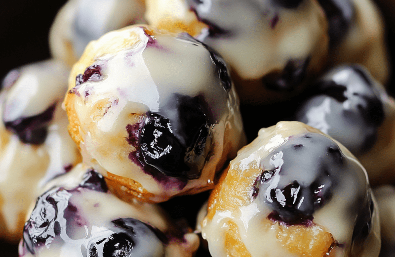 baked blueberry Greek yogurt fritters