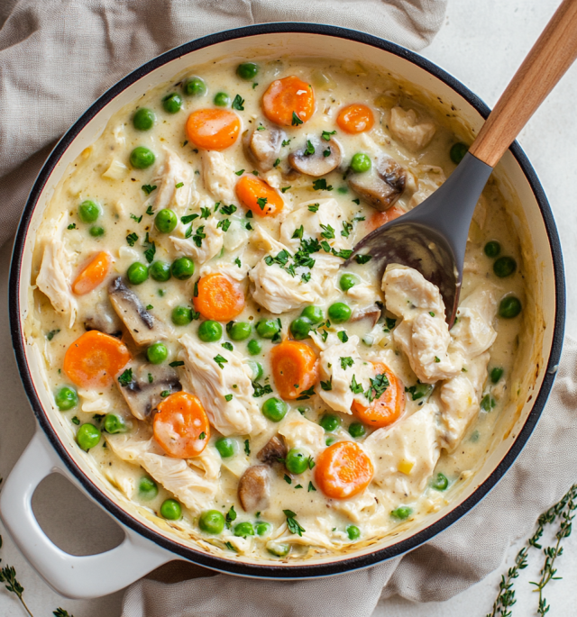 Crustless Chicken Pot Pie