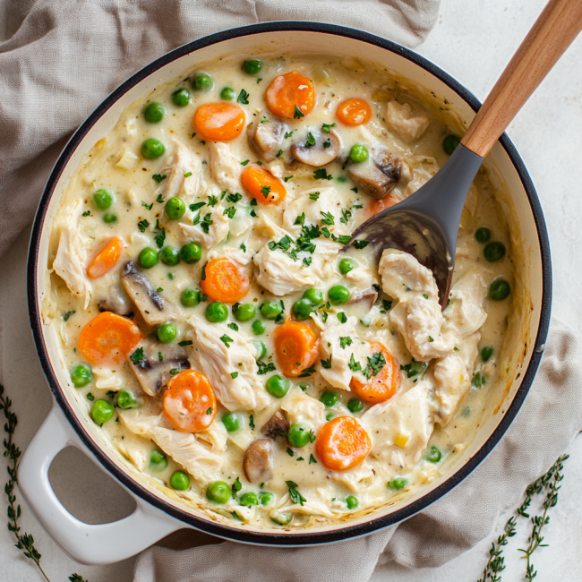 Crustless Chicken Pot Pie