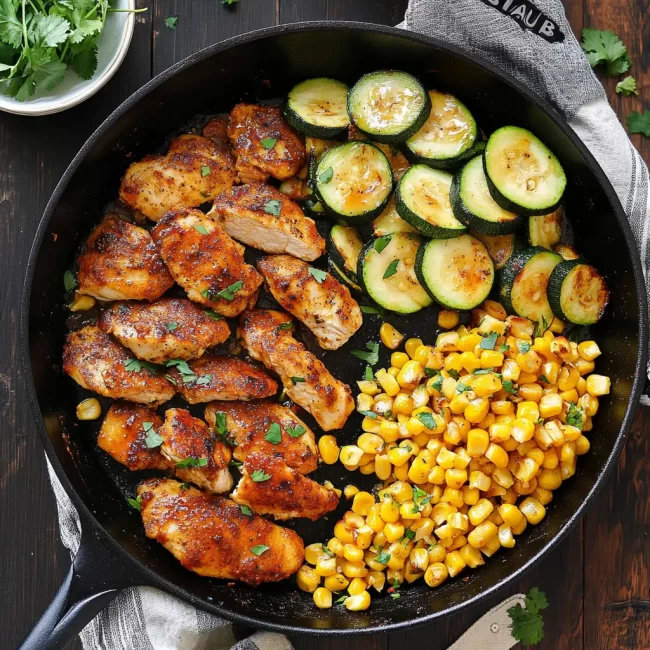 Garlic Butter Chicken with Zucchini & Corn