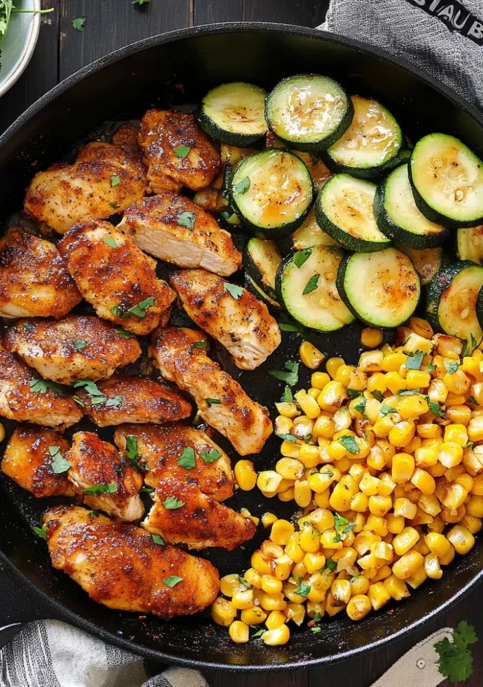 Garlic Butter Chicken with Zucchini & Corn