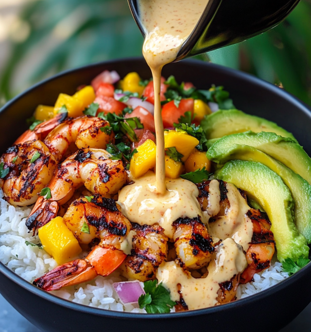 Shrimp and Avocado Bowls with Mango Salsa