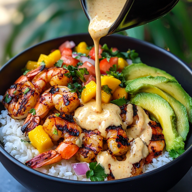 Shrimp and Avocado Bowls with Mango Salsa