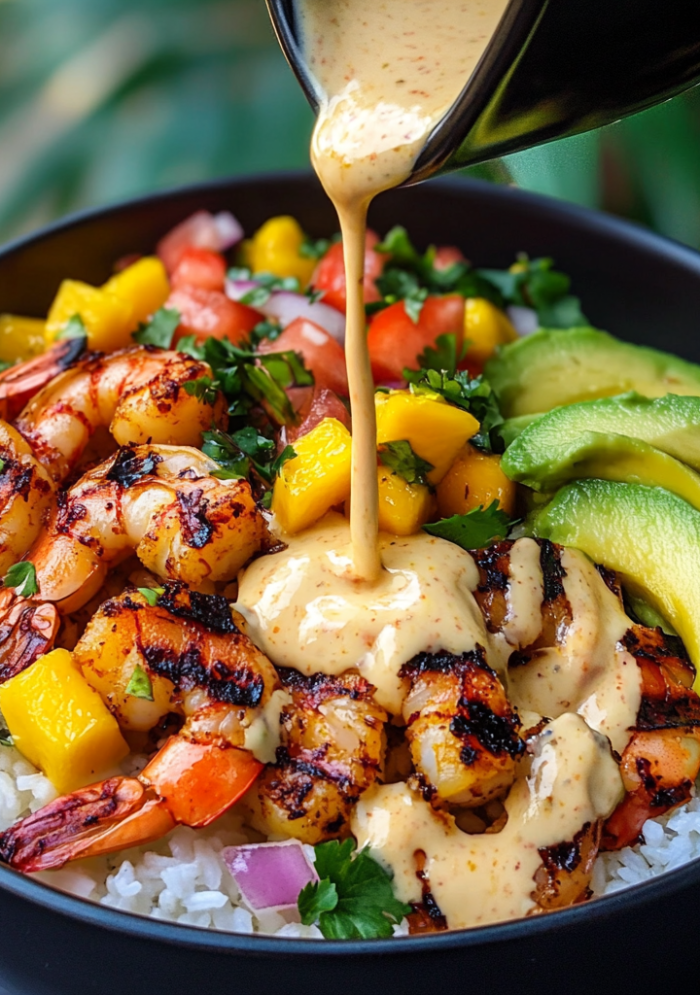 Shrimp and Avocado Bowls with Mango Salsa