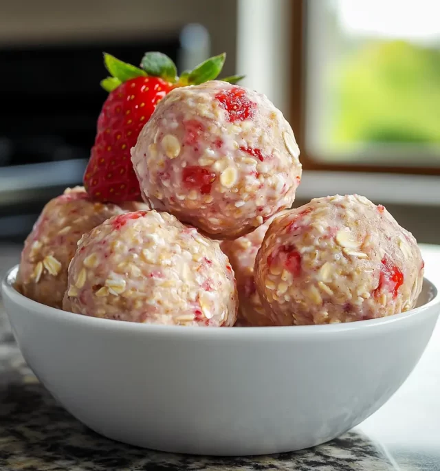 Strawberry Shortcake Protein Bites