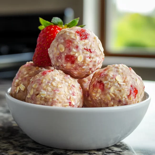 Strawberry Shortcake Protein Bites