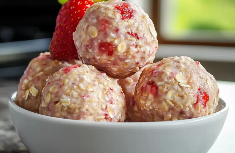 Strawberry Shortcake Protein Bites