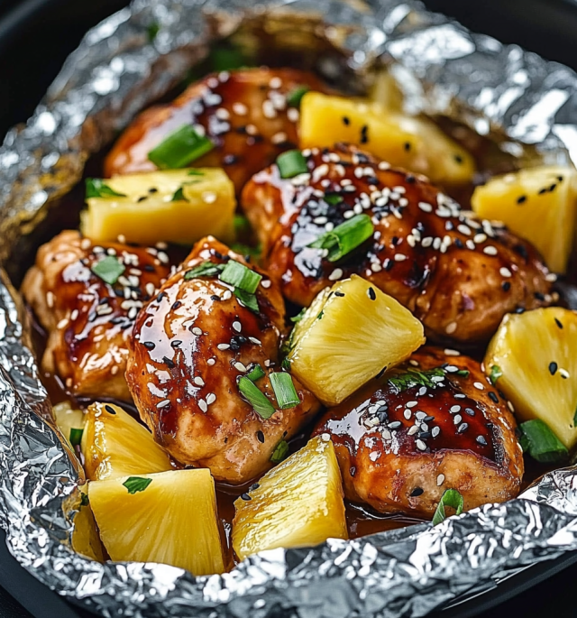 Teriyaki Chicken and Pineapple Foil Packets