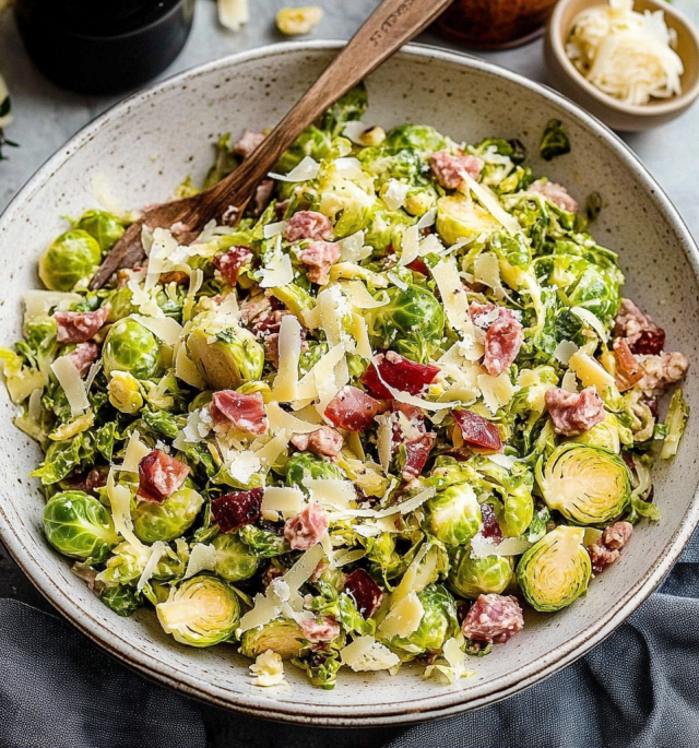 Italian Chopped Brussels Sprouts Salad
