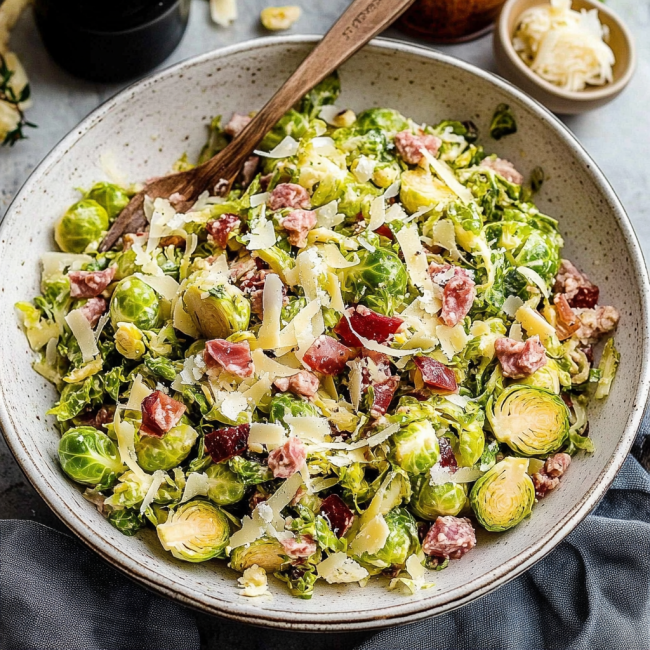 Italian Chopped Brussels Sprouts Salad