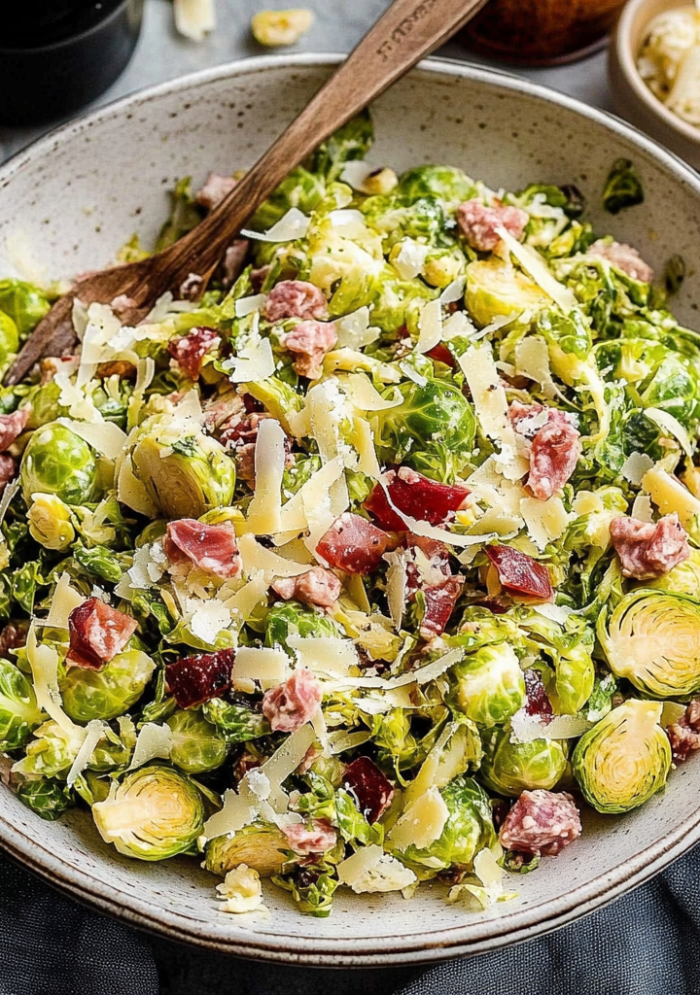 Italian Chopped Brussels Sprouts Salad