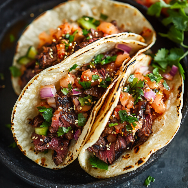 Korean BBQ Steak Tacos