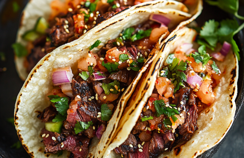 Korean BBQ Steak Tacos