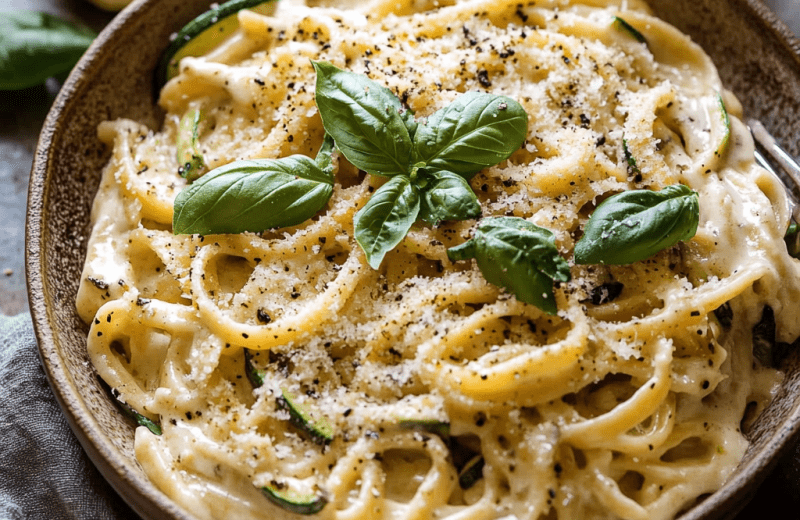 Lemon Basil Zucchini Pasta Alfredo