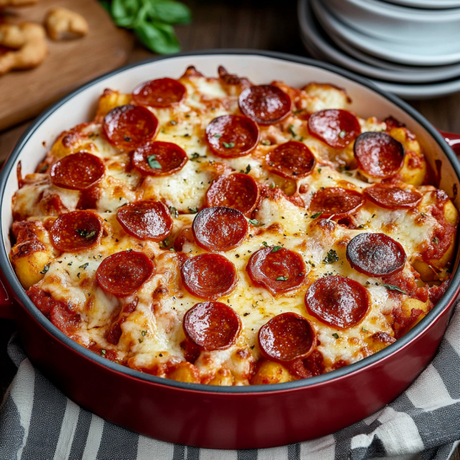 Pepperoni Pizza Casserole