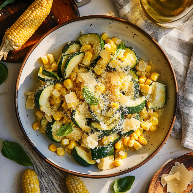 Parmesan Zucchini and Corn