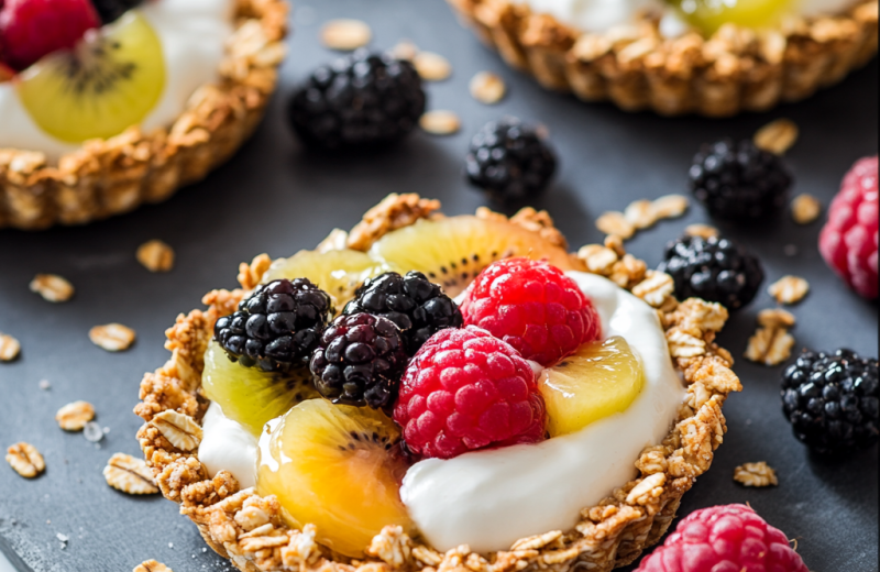 Breakfast Fruit Tarts with Granola Crust
