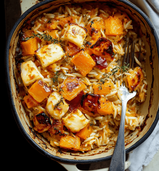Halloumi & Butternut Squash Orzo Bake