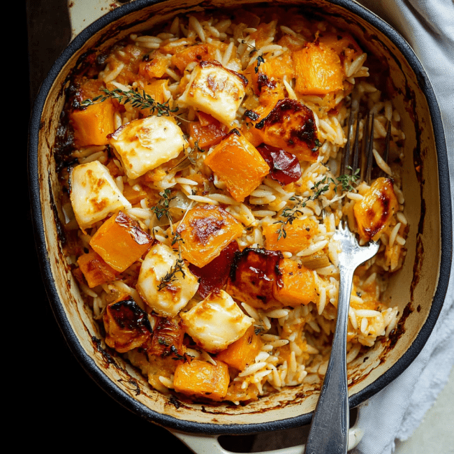 Halloumi & Butternut Squash Orzo Bake