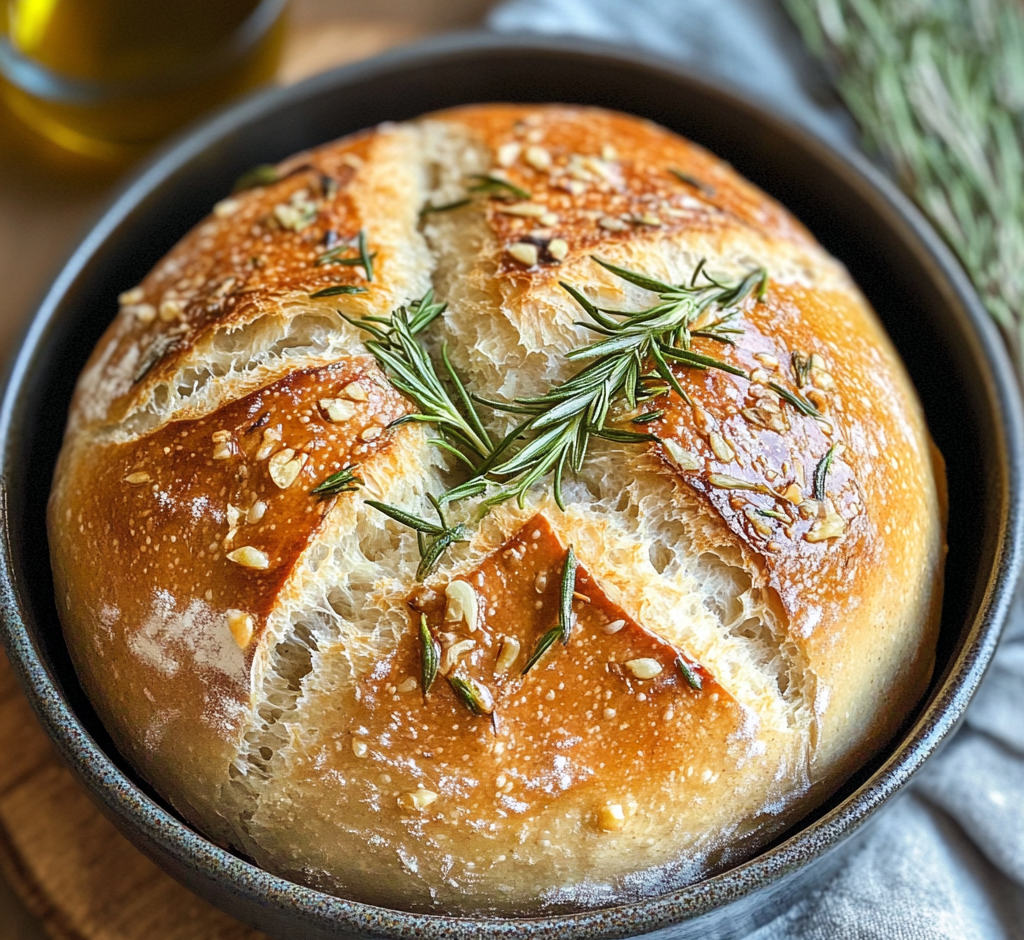 Rosemary & Roasted Garlic Artisan Bread