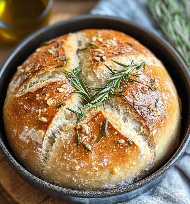 Rosemary & Roasted Garlic Artisan Bread