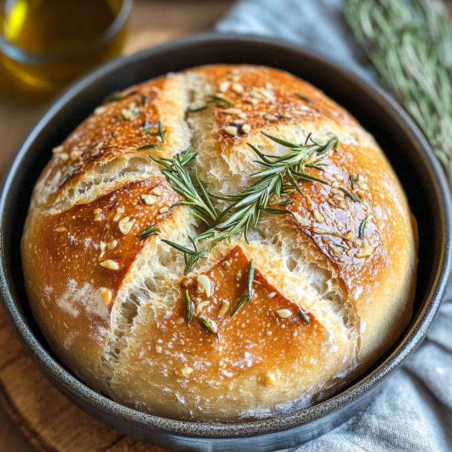 Rosemary & Roasted Garlic Artisan Bread