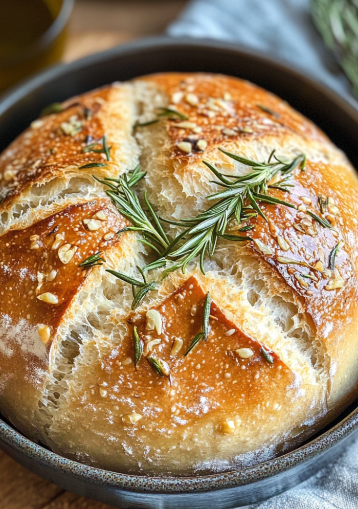 Rosemary & Roasted Garlic Artisan Bread