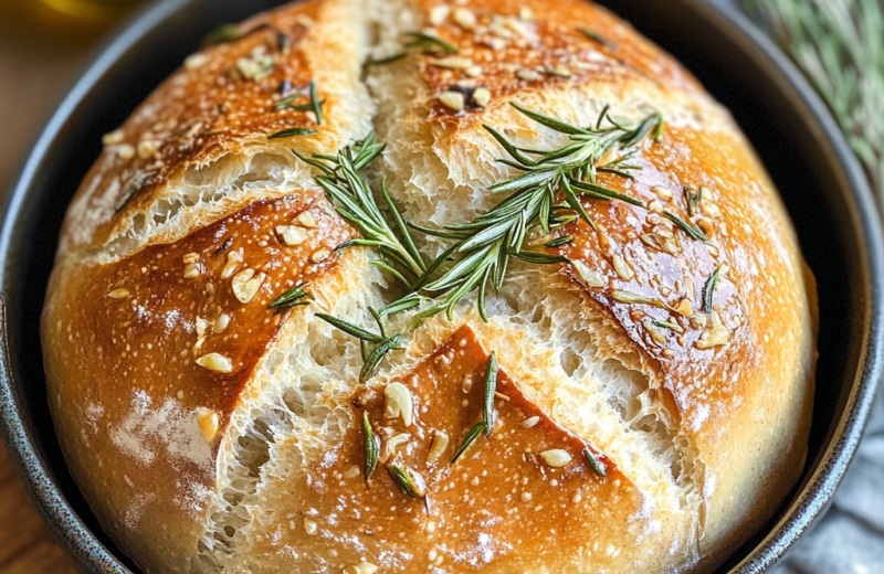 Rosemary & Roasted Garlic Artisan Bread