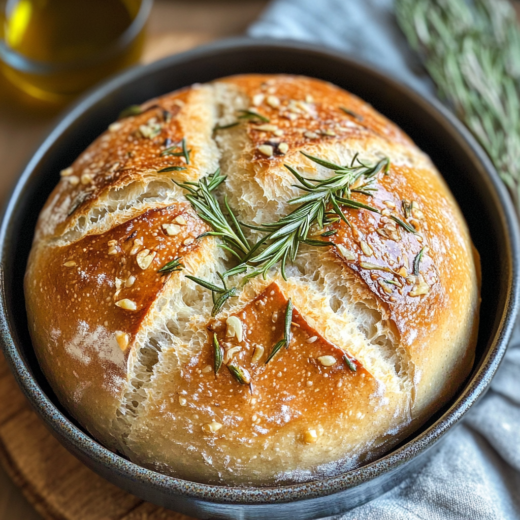 Rosemary & Roasted Garlic Artisan Bread