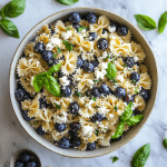 Blueberry Basil Feta Pasta Salad
