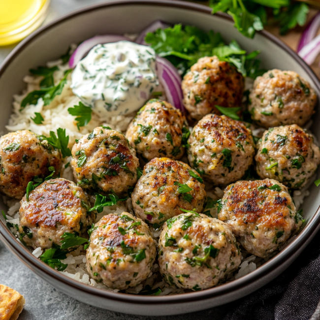 Herby Greek Chicken Meatballs
