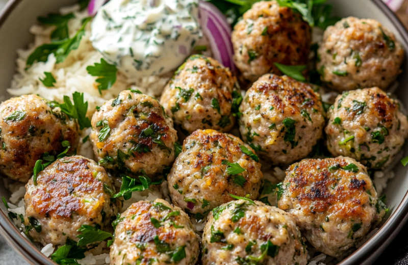 Herby Greek Chicken Meatballs
