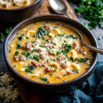 Creamy Parmesan Italian Sausage Ditalini Soup