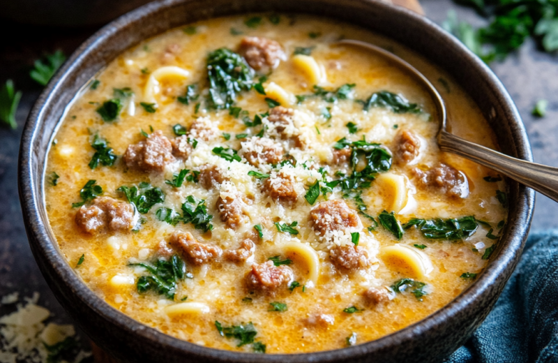 Creamy Parmesan Italian Sausage Ditalini Soup