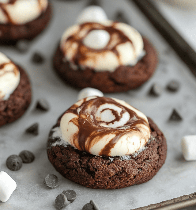 Chocolate Marshmallow Swirl Cookies