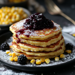 Sweet Corn Pancake Stacks with Blackberry Butter