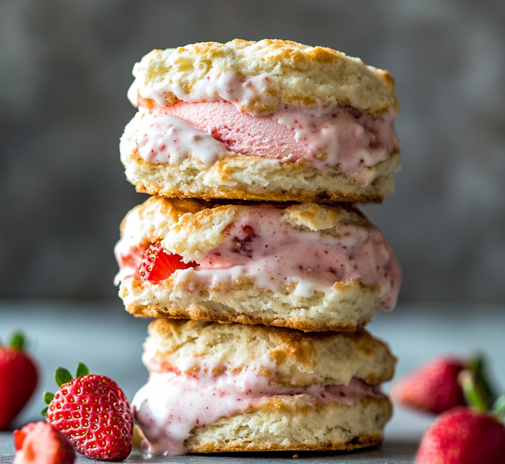 Strawberry Shortcake Ice Cream Sandwiches