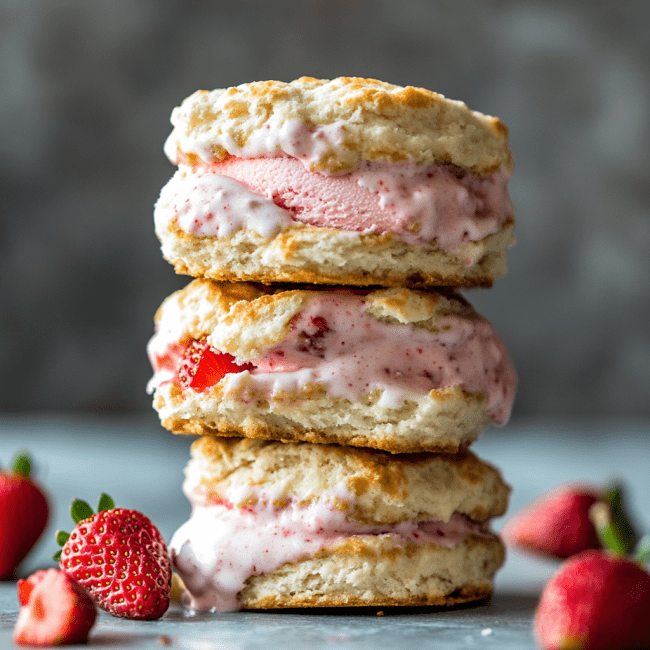 Strawberry Shortcake Ice Cream Sandwiches