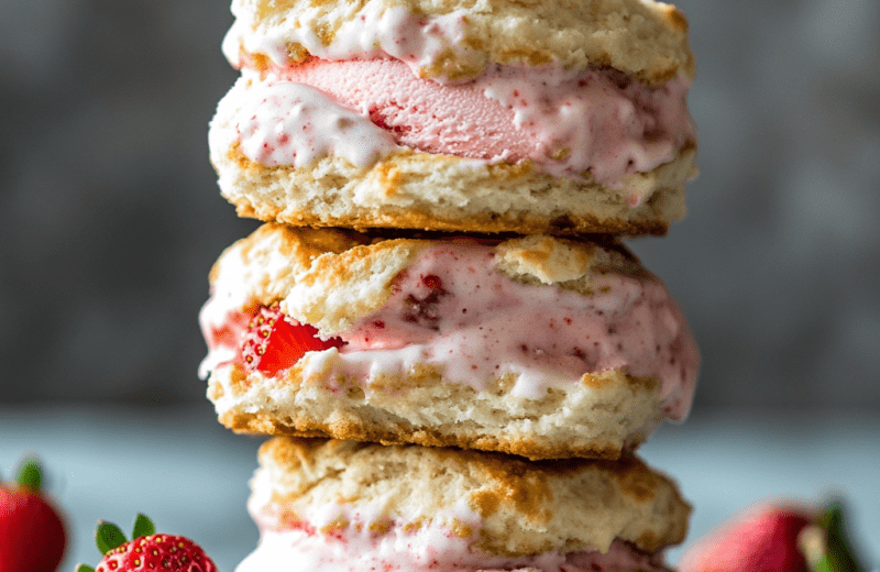 Strawberry Shortcake Ice Cream Sandwiches