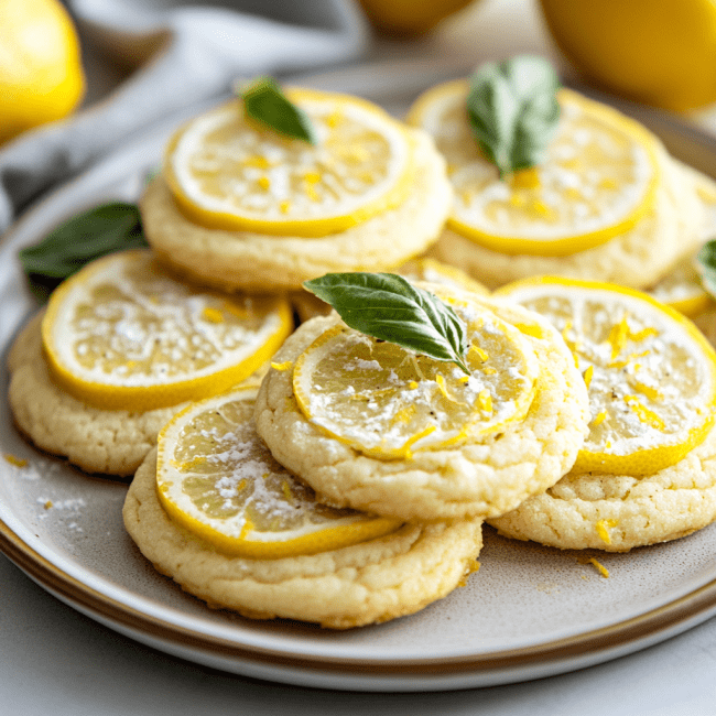 Lemon Basil Sugar Cookies
