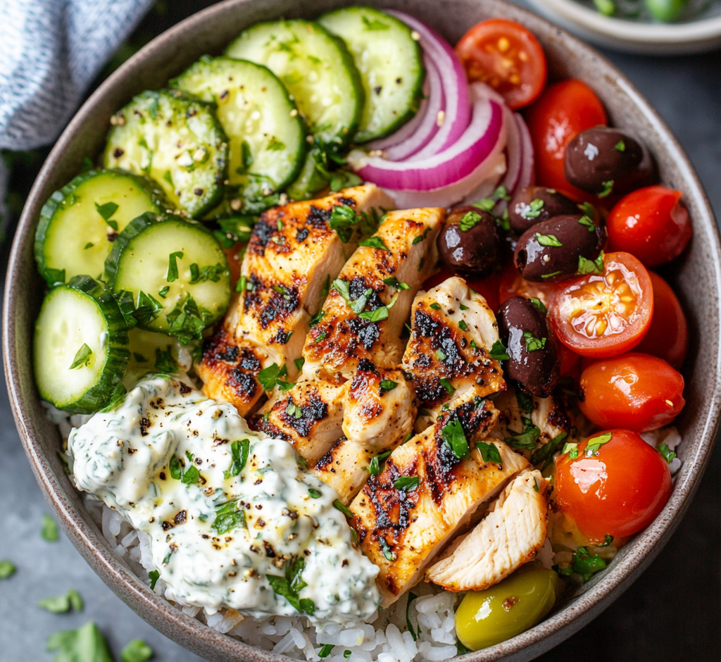 Greek Chicken Souvlaki Bowls