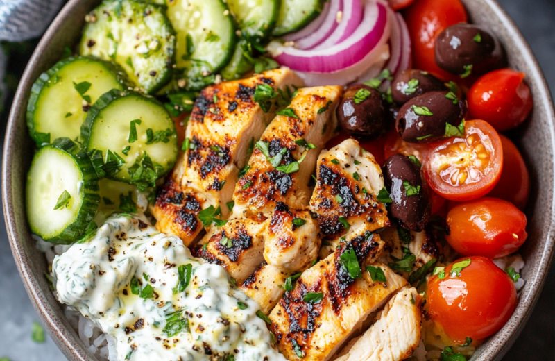 Greek Chicken Souvlaki Bowls