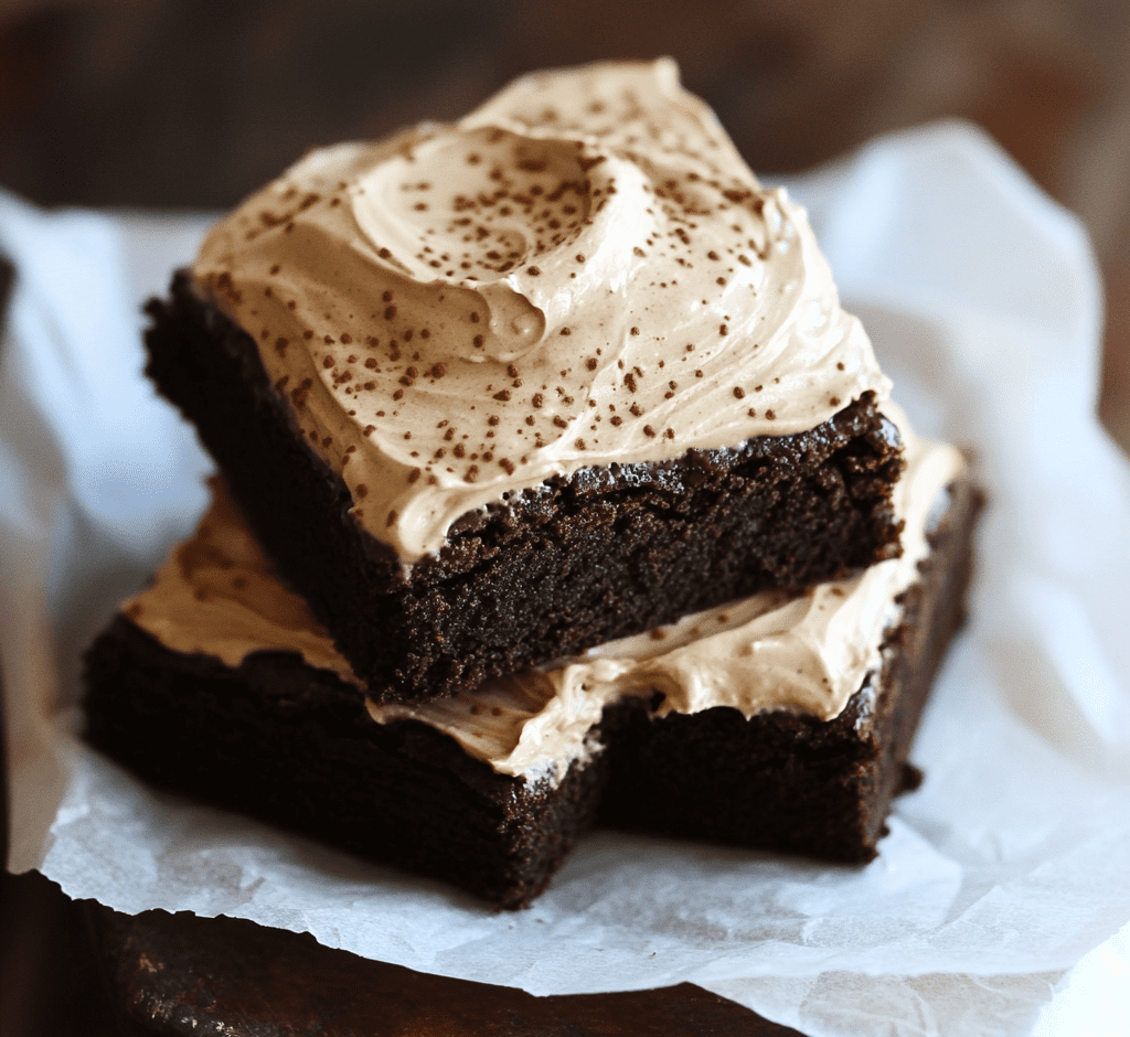 Mocha Brownies with Creamy Coffee Frosting