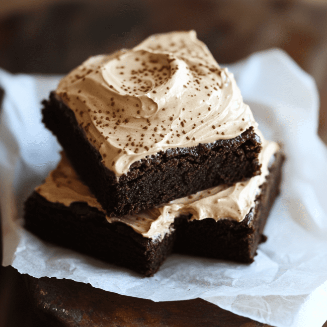 Mocha Brownies with Creamy Coffee Frosting