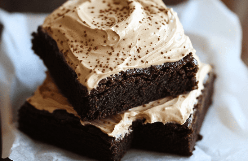 Mocha Brownies with Creamy Coffee Frosting