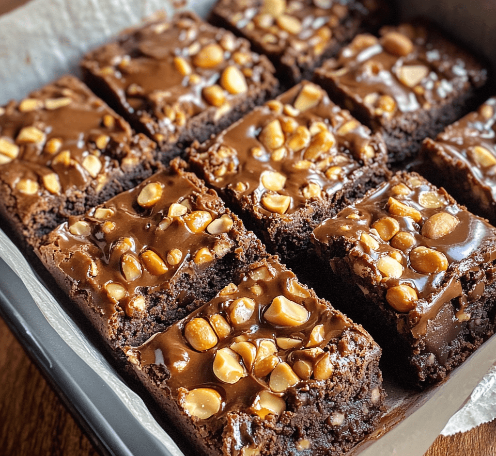Outrageous Snickers Brownies